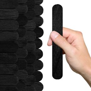 200PCS Black Wood Craft Sticks 6 Inch – 0.66" Width x 6" Length Black Craft Sticks for DIY Jumbo Popsicle Sticks for Crafts Wide Wax Sticks Flat Wooden Sticks for Waxing in Kuwait
