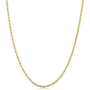 Kooljewelry Solid 10k Yellow Gold 1.5 mm Rope Chain Necklace