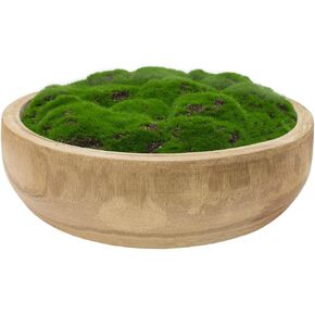 NAHARO Moss Wood Bowl,Natural Round Decorative Dough Bowl, Artificial Moss Bowl Centerpiece for Wedding Table Centerpiece, Home Decoration, Living Room, Office, No Maintenance