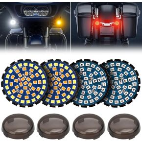 SUPAREE 1157 LED Motorcycle Turn Signals 2 inch Bullet Front Rear Turn Signals Smoked Lens Kit Compatible with Har-ley Davidson Touring Dyna Softail Sportster Street Glide Road Glide Iron 883