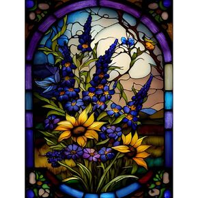 SENQAO Flowers Diamond Painting Kits for Adults, Round Full Drill Gem Flowers Diamond Art Kits, 5D DIY Spring Floral Jars Diamond Art Kits for Home Wall Decor 12x16 Inch (Welcome)