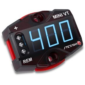 Stetsom MiniVT-HV (الجهد العالي) شاشة رقمية الفولتميتر الصغير عالي الدقة LED أزرق، يصل إلى 455 فولت تيار مستمر، لوحة جهد بطارية دراجة نارية للسيارات - تم تطويرها لخط الجهد العالي