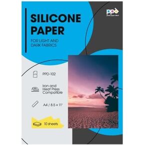 PPD Silicone Papers for T Shirt Transfer Iron or Heat Press A4 PPD-102 10 Sheets
