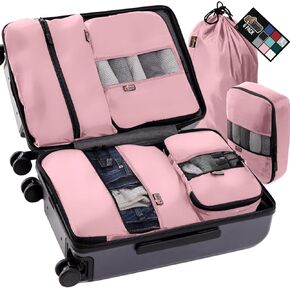 مجموعة غوريلا جريب 8 مكعبات التعبئة، أساسيات السفر لحقائب السفر، حقائب تنظيم شبكية قابلة للتنفس للملابس وأدوات الزينة والأحذية والغسيل والأمتعة وحقيبة الظهر وإكسسوارات الطائرة باللون الأسود in Kuwait