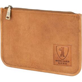 BERLINER BAGS Vintage Leather Document Pouch Theo XL, Passport Holder and Travel Organizer - Brown