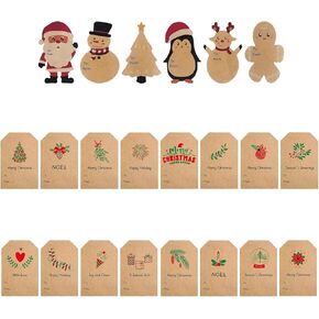Christmas Gift Tags,Kraft Self Adhesive Christmas Labels Stickers,Cartoon and Minimalist Designed Stickers with to and from Name Tags for Christmas Presents Cards Gift Boxes(2inch* 3inch,176Labels)