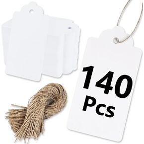 PH PERKHOMY 220 Pcs Kraft Paper Gift Tags with String, Blank Gift Bags Tags Price Tags for Gifts Crafts Wedding Christmas, Brown