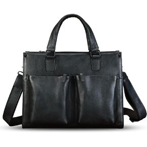Genuine Leather Messenger Bag Briefcase for Men Vintage Real Leather Shoulder Bag Crossbody Bag Computer Laptop Bag