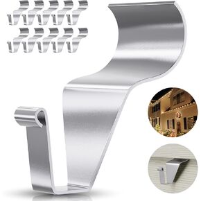 Vinyl Siding Hooks Hanger,10 Pack No Hole Siding Hanging Hanger,Heavy-Duty Stainless Steel Siding Hooks for Hanging on Patio,Vinyl Siding Clips Applicable to Outdoor or Holiday Decoration
