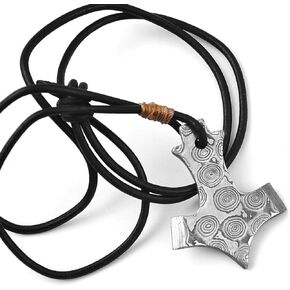 Handmade Damascus Steel rain drop Locket Necklace with Black leather cord, Black/silver
