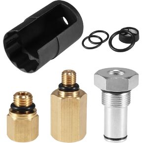 RDBS 6.0L High Pressure Oil Pump IPR Valve Air Test Fitting Tool & High Pressure Oil Rail Adapters Leak Test Kit,6.0 IPR Valve Socket with Seal Kit Fit for F 6.0L Powerstroke Diesel Engine