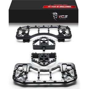 MZS Motorcycle Floorboards Passenger Driver Footboards Wide Foot Pegs Board Pedal Stretched Black Compatible with Dyna FLD | Electra/Road/Street Glide | Softail | Road King | Trike | Ultra Limited