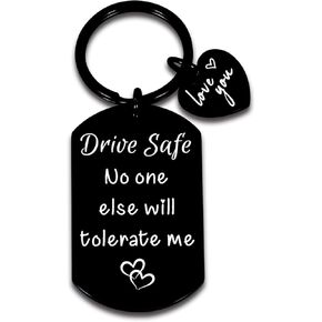 BF Gifts Boo Basket Stuffers 10 Year Anniversary Steel Gifts for Him Her Christmas Gifts for Men Women Drive Safe Keychain for Him Iron 6th Anniversary Giifts Husband Birthday Gift Long Distance Gifts