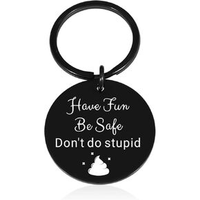 Halloween Gifts for Kids Halloween Basket Stuffers for Kids Teens Boys Girls Funny Don't Do Stupid Sh t Keychain Stocking Stuffers for Kids Teens Boys Girls Kids Girls Christmas Gifts Gag for Teen