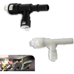 2 PCS Car Water Pipe T Connector, Plastic Heater Water Inlet Hose Connector, Replacement OEM 15055343 15055342 Accessory, Compatible with Select Cadillac Chevrolet GMC Models (Black & White)