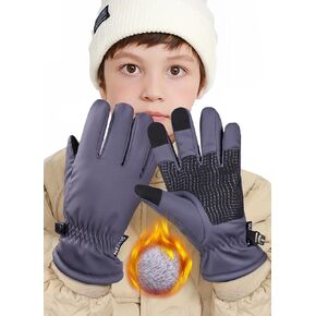 Sukeen Kids -5℉ Winter Gloves for Boys Girls Windproof Ski Gloves Anti-Slip Cold Weather Glove with Thick Plush for Outdoor
