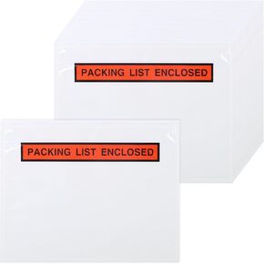 200 Pcs 6" x 9" Packing List Enclosed Envelopes, Clear Self Adhesive Shipping Label Sleeves Loading Envelopes Pouches(Waterproof)