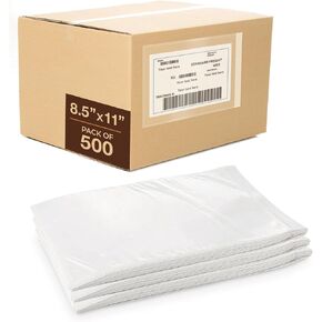 8.5x11 Shipping Label Sleeves 500 Pack Strong Adhesive Back for Secure Package Labelling, Protects Documents with Packing Slip Pouches Packing Sleeves for Mailing and Packaging -WaterProof and Durable