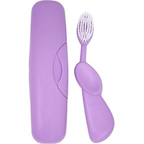 RADIUS Toothbrush Original Big Brush, BPA Free ADA Accepted - Right Hand - Lavender Brush with Lavender Case