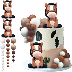 Cowboy Cake Decorations Cowboy Hat and Boot Cake Toppers Western Cowboy Cowgirl Birthday Baby Shower for Western Theme Party Favors Supplies (Brown) in Kuwait