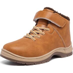 Boys Snow Boots Warm Fur Lined Non Slip Winter Shoes Lightweight Water Resistant Hiking Boot