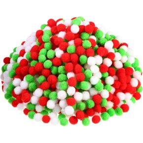Shappy 500 Pieces 1 Inch Pom Pom Crafts Balls for DIY Creative Pompoms Decorations Kids Project Hobby Supplies Party Holiday Decorations (Fruit Green)