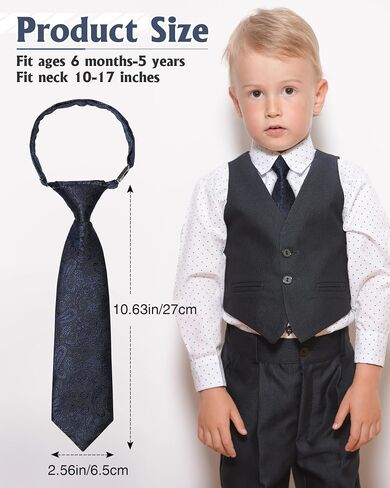 Kajeer Pre-tied Boys Tie, Adjustable Toddler Kids Tie for Wedding School Uniforms, 2 Sizes in Saudi Arabia