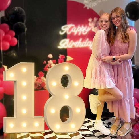 Light up Numbers 1, 3FT Giant Marquee Numbers for 1st 16th 21st Birthday Decoration, Large Light Up Numbers for Anniversary Party Decor, Pre-Cut Foamboad Mosaic Numbers in Kuwait