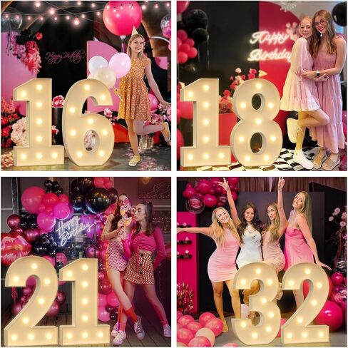 Light up Numbers 1, 3FT Giant Marquee Numbers for 1st 16th 21st Birthday Decoration, Large Light Up Numbers for Anniversary Party Decor, Pre-Cut Foamboad Mosaic Numbers in Kuwait