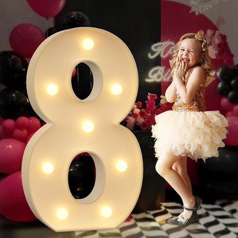 Light up Numbers 1, 3FT Giant Marquee Numbers for 1st 16th 21st Birthday Decoration, Large Light Up Numbers for Anniversary Party Decor, Pre-Cut Foamboad Mosaic Numbers in Kuwait