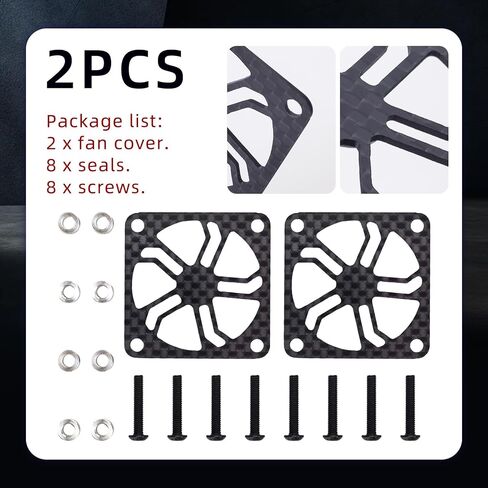 2Pcs RC Cooling Fan Cover, Carbon Fiber Electric Motor Cooling Fan Cover with Screw, Light Weight ESC Motor Heatsink Protector for RC Car Boat Truck Motor (30x30mm) in Saudi Arabia