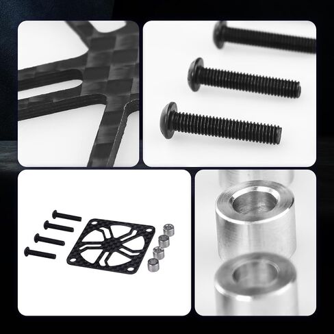 2Pcs RC Cooling Fan Cover, Carbon Fiber Electric Motor Cooling Fan Cover with Screw, Light Weight ESC Motor Heatsink Protector for RC Car Boat Truck Motor (30x30mm) in Saudi Arabia
