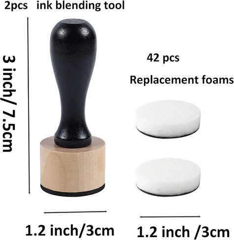 46 Packs Mini Ink Blending Tool Set, 2 Mini Applicator Tools and 44 Replacement Foam Pads for Scrapbooking Painting Drawing Art SuppliesInk Tools and More (Black 46pack) in Saudi Arabia