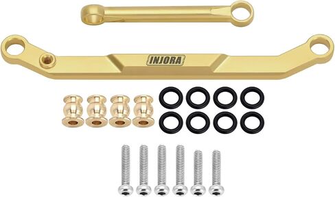 INJORA Brass Steering Links for FMS FCX24 Power Wagon Mud Racer 1/24 Upgrade Part（Black） in Saudi Arabia