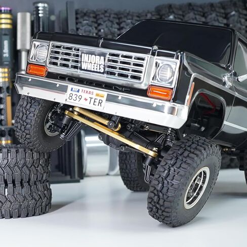 وصلات توجيه نحاسية من INJORA لـ FMS FCX24 Power Wagon Mud Racer 1/24 جزء ترقية (أسود) in Saudi Arabia
