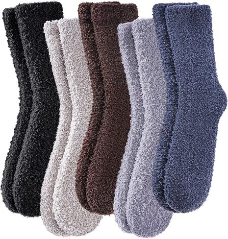 MQELONG Fuzzy Socks for Men & Women Cozy Fluffy Winter Warm Slipper Socks Microfiber Soft Home Sleeping Socks in Kuwait