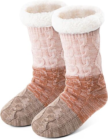 Anlisim Women Slipper Socks Non Slip Fuzzy Fluffy Thick Warm Cabin Cozy Comfy Soft Fleece Home Grips Socks in Kuwait