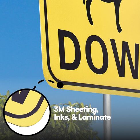 لافتة Bigtime Dog Slow Down - تحذير للحيوانات الأليفة - لافتة ألومنيوم عاكسة سهلة التحديد لسلامة الطريق - سهلة التركيب والبقع - مناسبة للممرات والساحات والطرق - مشاهدة الكلاب in Kuwait
