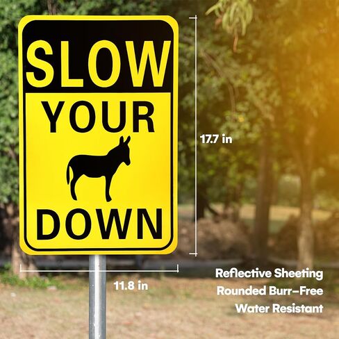 لافتة Bigtime Dog Slow Down - تحذير للحيوانات الأليفة - لافتة ألومنيوم عاكسة سهلة التحديد لسلامة الطريق - سهلة التركيب والبقع - مناسبة للممرات والساحات والطرق - مشاهدة الكلاب in Kuwait