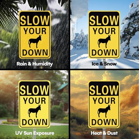 لافتة Bigtime Dog Slow Down - تحذير للحيوانات الأليفة - لافتة ألومنيوم عاكسة سهلة التحديد لسلامة الطريق - سهلة التركيب والبقع - مناسبة للممرات والساحات والطرق - مشاهدة الكلاب in Kuwait