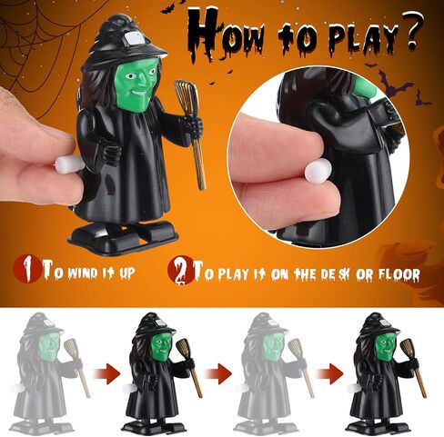 Wettarn 50 Pieces Halloween Wind Up Toys Bulk, Small Mini Wind Up Clockwork Toys for Halloween Party Favors Goody Treat Bag Filler Stuffers in Saudi Arabia