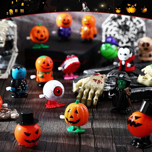 Wettarn 50 Pieces Halloween Wind Up Toys Bulk, Small Mini Wind Up Clockwork Toys for Halloween Party Favors Goody Treat Bag Filler Stuffers in Saudi Arabia