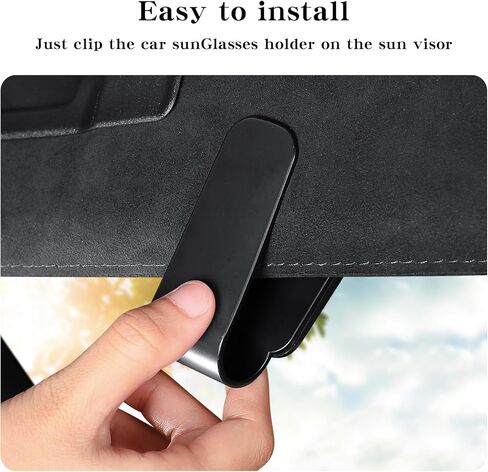 عبوتان من حامل النظارات الشمسية لمشبك واقي السيارة ومشبك بطاقة التذاكر على النظارات الشمسية ومنظم ملحقات حاجب السيارة (KAFANLIN أسود عبوتان) in Kuwait