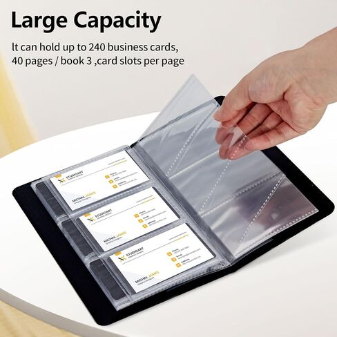 Business Card Organizer, 240 Cards Business Cards Holder, Portable Business Card Binder for Men or Women, Credit Card Organizer, Business Card Book, Wolf 02 in Kuwait