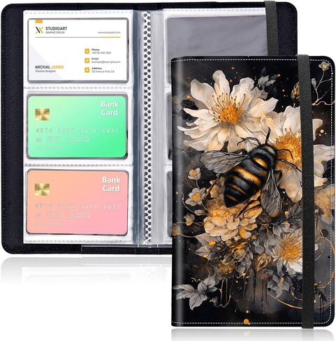 Business Card Organizer, 240 Cards Business Cards Holder, Portable Business Card Binder for Men or Women, Credit Card Organizer, Business Card Book, Wolf 02 in Kuwait