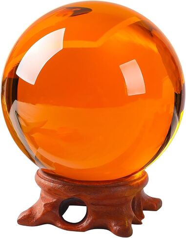 Small Green Crystal Ball 60mm/2.3 inch with Rose Wooden Stand and Gift Box for lensball Photography,Fortune Teller,Feng Shui, Witchcraft Decor,Scrying,Magic,Crystal Orb Prop Decorative Glass Sphere in Kuwait