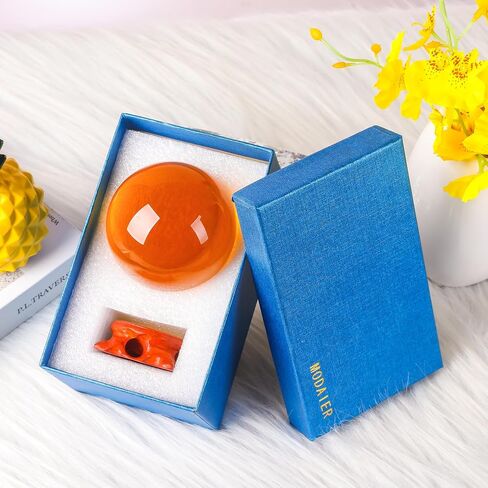 Small Green Crystal Ball 60mm/2.3 inch with Rose Wooden Stand and Gift Box for lensball Photography,Fortune Teller,Feng Shui, Witchcraft Decor,Scrying,Magic,Crystal Orb Prop Decorative Glass Sphere in Kuwait
