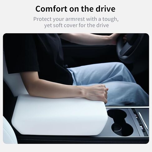 غطاء مسند الذراع Tesla Model 3 Model Y أسود، غطاء وحدة التحكم المركزية TPE غير قابل للانزلاق لـ 2016-2024 Tesla Model 3/Y الملحقات الداخلية [غير متوافق مع الطراز 3 2024] in Saudi Arabia