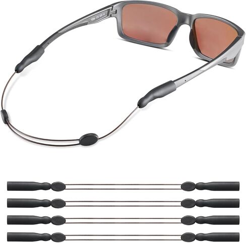 Glasses Strap -No Tail Adjustable Sunglasses Strap, Eyeglasses Strap, Cable Straps, Eye Glasses Holders Around Neck, Lanyard for Men Women -Eyewear Retainer String, Chain (4pcs Blue 14Inch) in Kuwait