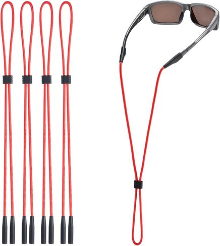 Eyeglasses Strap Holder, Glasses Strap - Eye Glasses Holders Around Neck - Adjustable Sunglasses Straps String for Men Women Kids - Eyewear Retainer Cord Chain Lanyard (4pcs Brown) in Kuwait